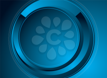 Royalty Free Clipart Image of a Blue Background With a Circle in the Centre