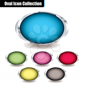 Royalty Free Clipart Image of a Set of Oval Buttons