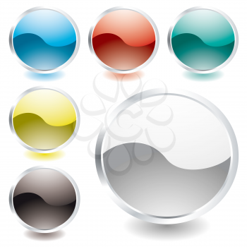 Royalty Free Clipart Image of a Set of Two Tone Buttons