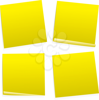 Royalty Free Clipart Image of Four Post-It Notes