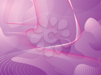 Royalty Free Clipart Image of a Purple Background With Wavy Lines
