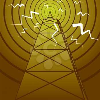 Royalty Free Clipart Image of a Signal Tower