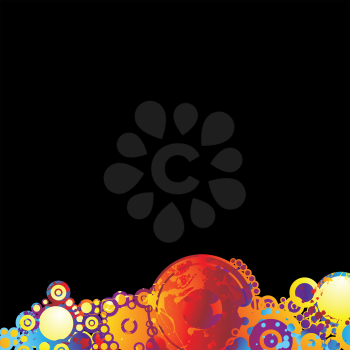 Royalty Free Clipart Image of a Background With Circles at the Bottom