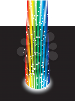 Royalty Free Clipart Image of a Rainbow Light
