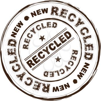 Royalty Free Clipart Image of a Recyling Stamp