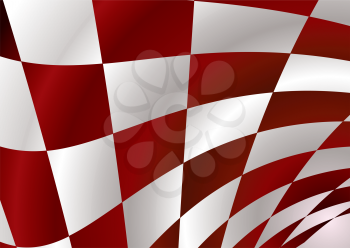 Royalty Free Clipart Image of a Red and White Checkered Flag