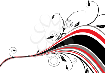 Royalty Free Clipart Image of a Red and Black Stripe