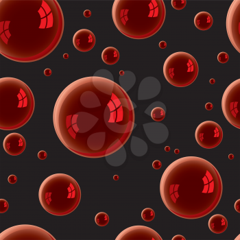 Royalty Free Clipart Image of Red Bubbles on Black