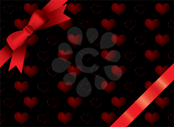 Royalty Free Clipart Image of Heart Paper With Ribbons