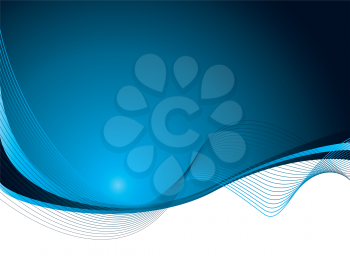 Royalty Free Clipart Image of a Wavy Blue Background