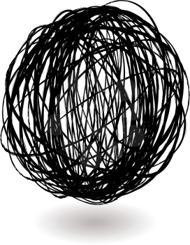 Royalty Free Clipart Image of a Scribble Ball