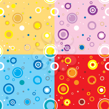 Royalty Free Clipart Image of Four Wallpapers With Circles