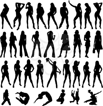 Royalty Free Clipart Image of a Collection of Women