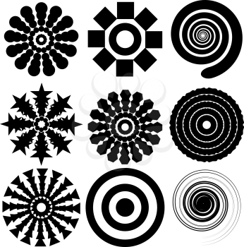 Royalty Free Clipart Image of a Collection of Round Shapes