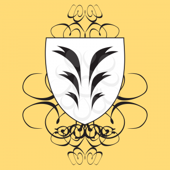 Royalty Free Clipart Image of a Shield on Yellow