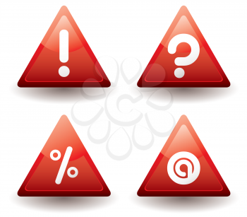 Royalty Free Clipart Image of Four Triangle Signs