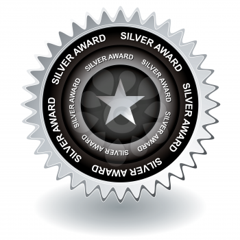 Royalty Free Clipart Image of a Silver Award