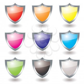 Royalty Free Clipart Image of a Shield Collection