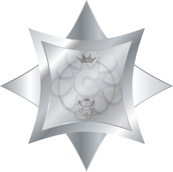 Royalty Free Clipart Image of a Shiny Silver Button