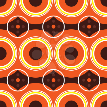 Royalty Free Clipart Image of a Retro Orange Wallpaper