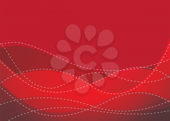 Royalty Free Clipart Image of a Red Wave Design