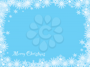 Royalty Free Clipart Image of a Snowflake Border on a Christmas Greeting