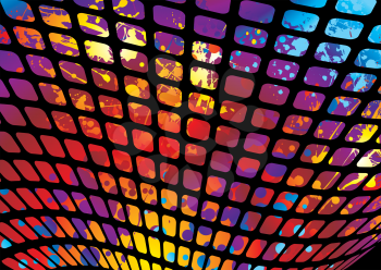 Royalty Free Clipart Image of a Mesh and Colourful Background