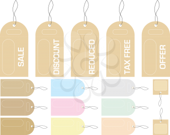 Royalty Free Clipart Image of a Collection of Shop Tags