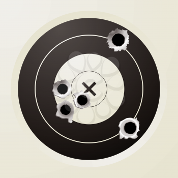 Royalty Free Clipart Image of a Target With Holes