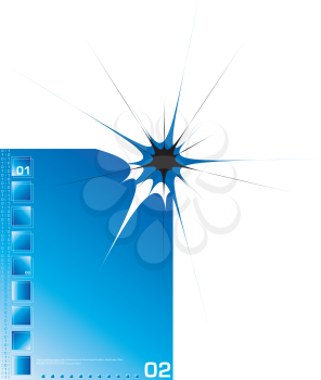 Royalty Free Clipart Image of a Star Separating From Blue on a Technical Background