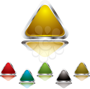Royalty Free Clipart Image of Six Triangle Buttons