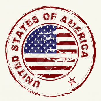 Royalty Free Clipart Image of an American Flag Stamp
