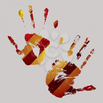 Royalty Free Clipart Image of a Hand Print
