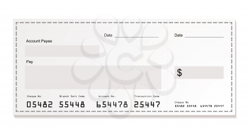 Royalty Free Clipart Image of a Blank Cheque