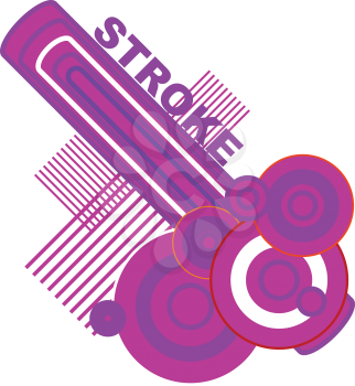 Royalty Free Clipart Image of a Purple Image With the Word Stroke