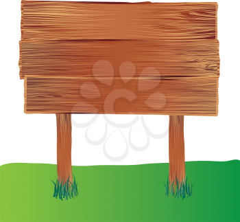 Royalty Free Clipart Image of a Wooden Sign