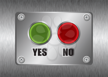 Royalty Free Clipart Image of Yes and No Buttons