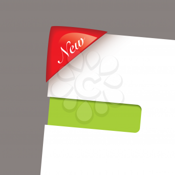 White paper corner with red wax element and green reveal section