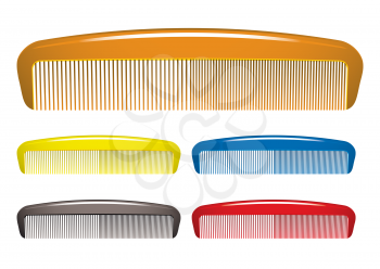 Plastic colourful hair comb collection for hairdressers