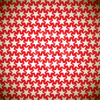Seamless star red background pattern with gold elements 