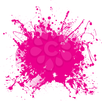 Abstract pink grunge background with splat halftone dots