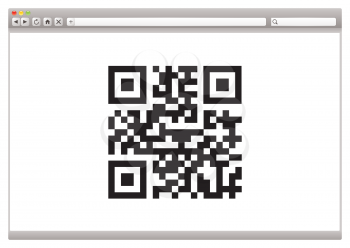 Internet browser concept with QR code for product identification