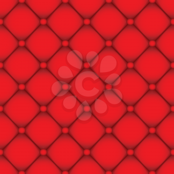 Seamless red leather tile background with buttons