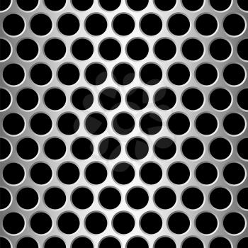 Royalty Free Clipart Image of an Aluminum Background With Holes