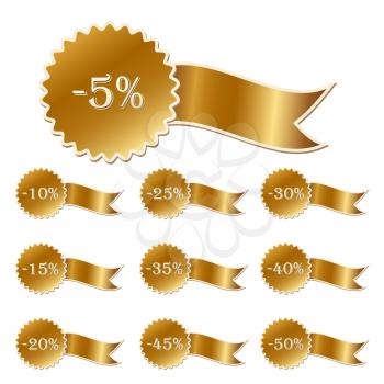 Royalty Free Clipart Image of a Set of Discount Labels