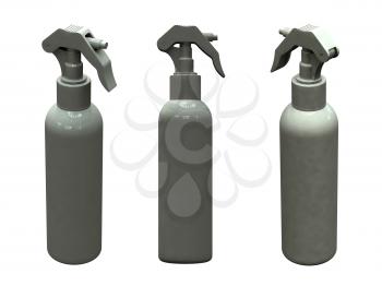 Royalty Free Clipart Image of a Set of Spray Bottles
