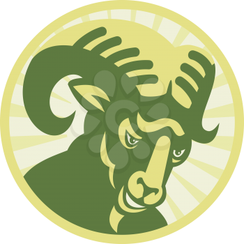 Royalty Free Clipart Image of a Ram's Head