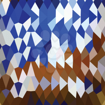 Low polygon style illustration of navy blue abstract background.