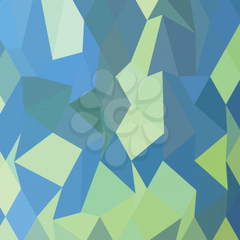 Low polygon style illustration of a lime green pastel blue abstract geometric background.