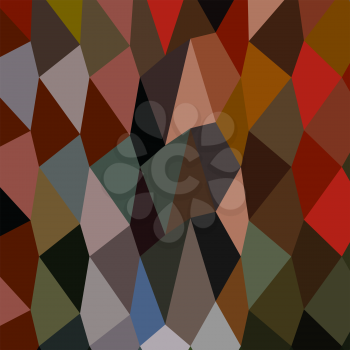 Low polygon style illustration of a burnt umber abstract geometric background.